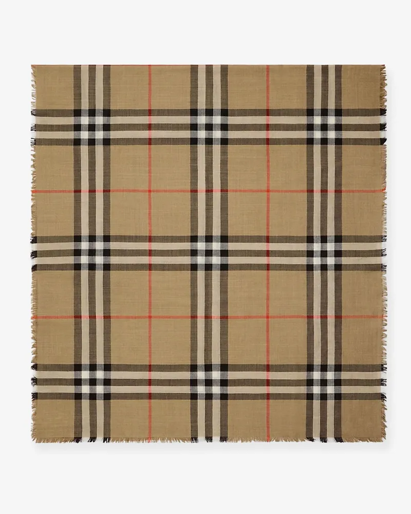 Burberry Certified wool and silk scarf -  - gender_Woman Beige
