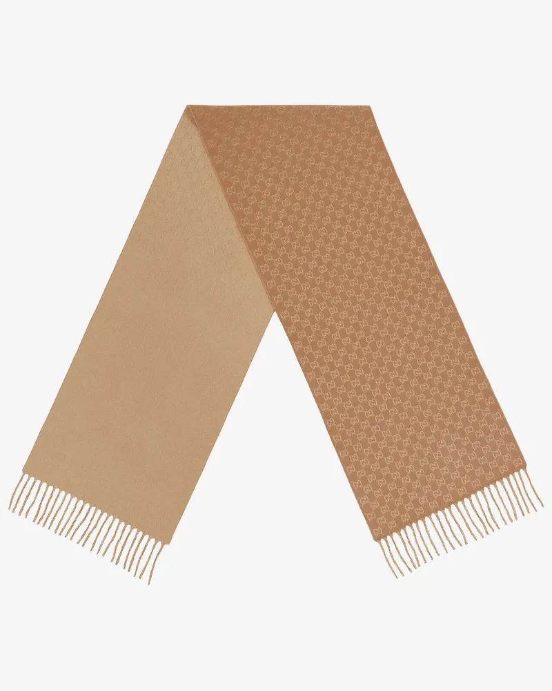 Gucci GG wool and cashmere scarf -  - gender_Man Beige