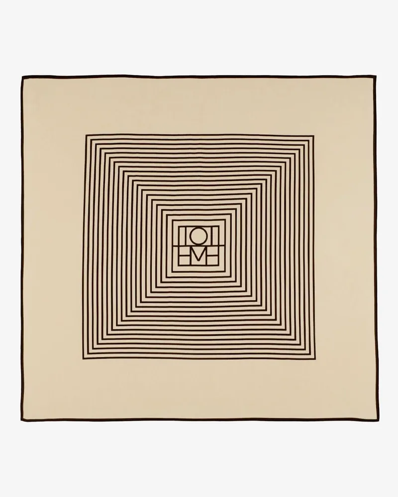 Totême Centered Monogram silk foulard -  - gender_Woman Beige