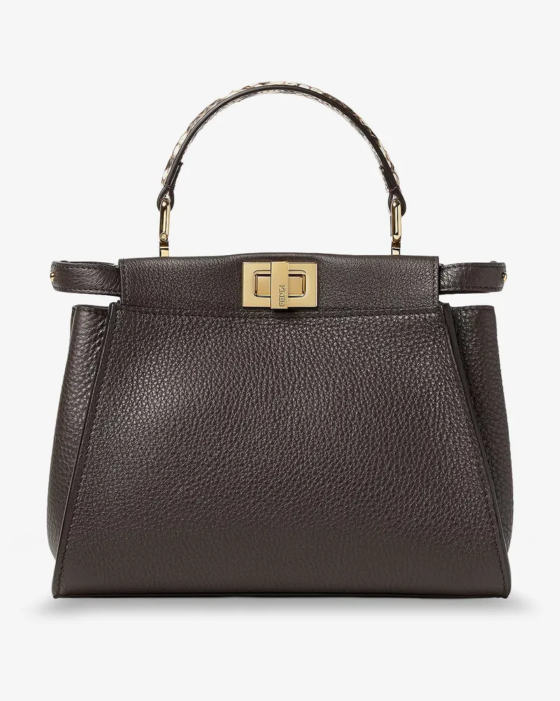 Fendi Peekaboo Mini hammered leather handbag -  - gender_Woman Brown