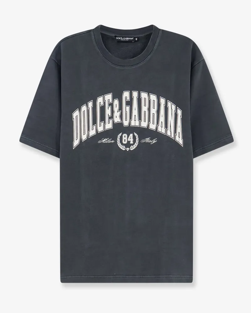 Dolce & Gabbana Cotton T-shirt with front print -  - gender_Man Grey