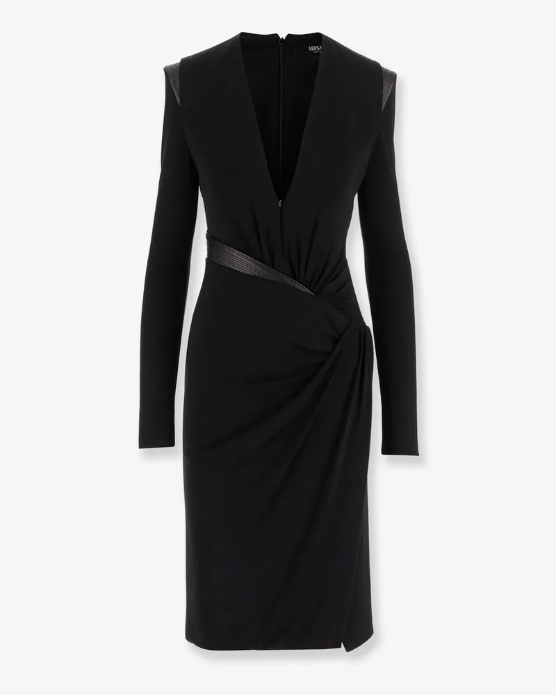 Versace Crepe mini dress with V-neckline -  - gender_Woman Black