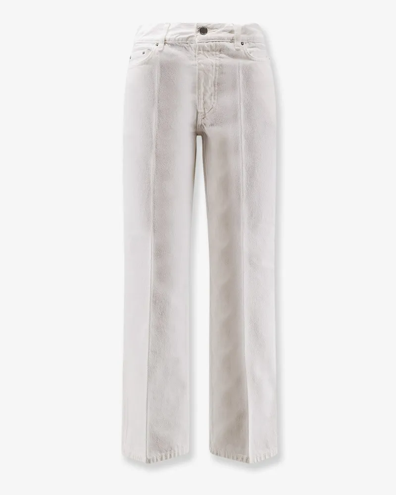 Totême White denim trousers with flared bottom -  - gender_Woman White