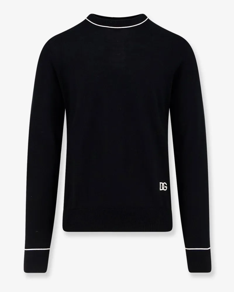 Dolce & Gabbana Virgin wool sweater with embroidered DG logo -  - gender_Man Black