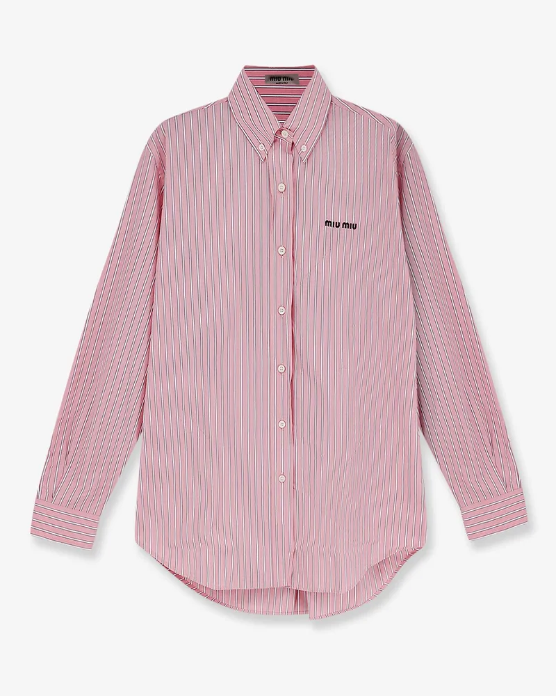 Miu Miu Striped cotton shirt -  - gender_Woman Pink