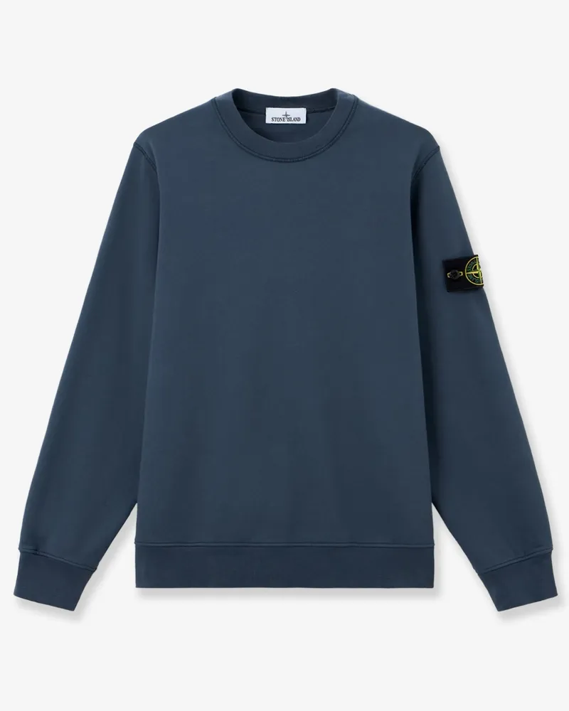 Stone Island Cotton sweatshirt with side logo patch -  - gender_Man Blue