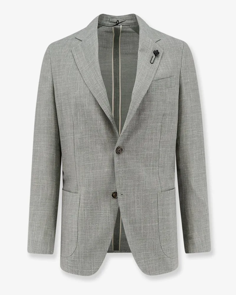LARDINI Wool, silk and linen blazer -  - gender_Man Green