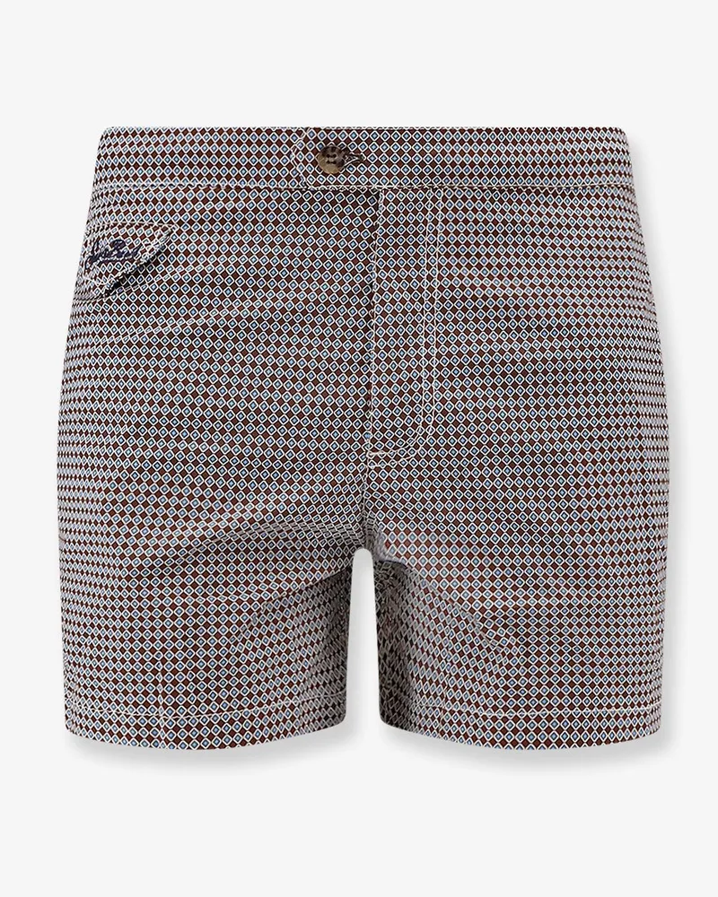 MC2 Saint Barth Nylon swim shorts with micro-pattern -  - gender_Man Brown