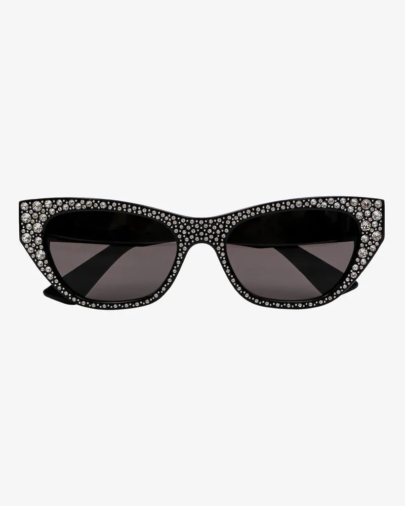 Alexander McQueen Acetate sunglasses with rhinestones detail -  - gender_Woman Black