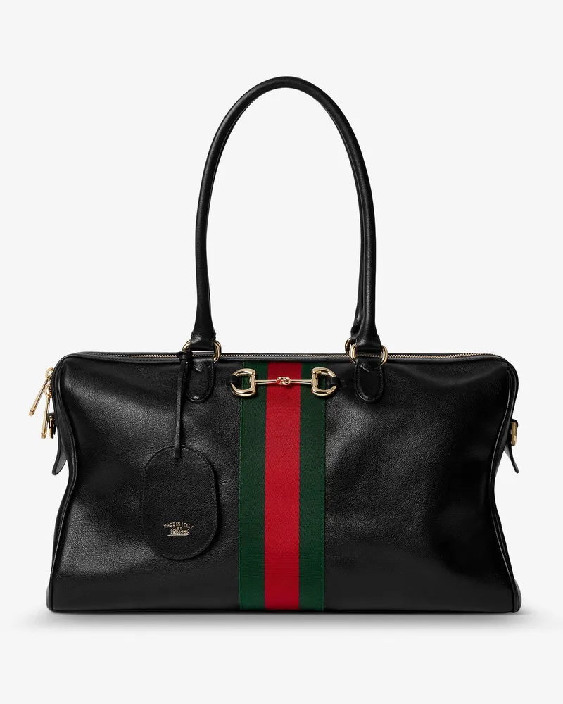 Gucci Leather shoulder bag with metal clasp -  - gender_Woman Black