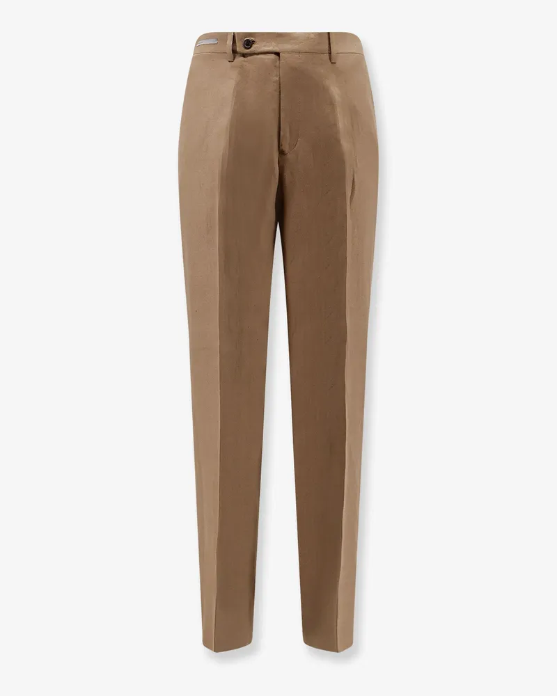 Corneliani Regular linen trousers -  - gender_Man Beige