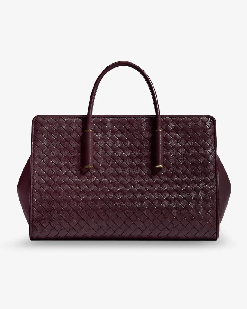 Bottega Veneta Small leather tote bag with Intrecciato motif -  - gender_Woman Red