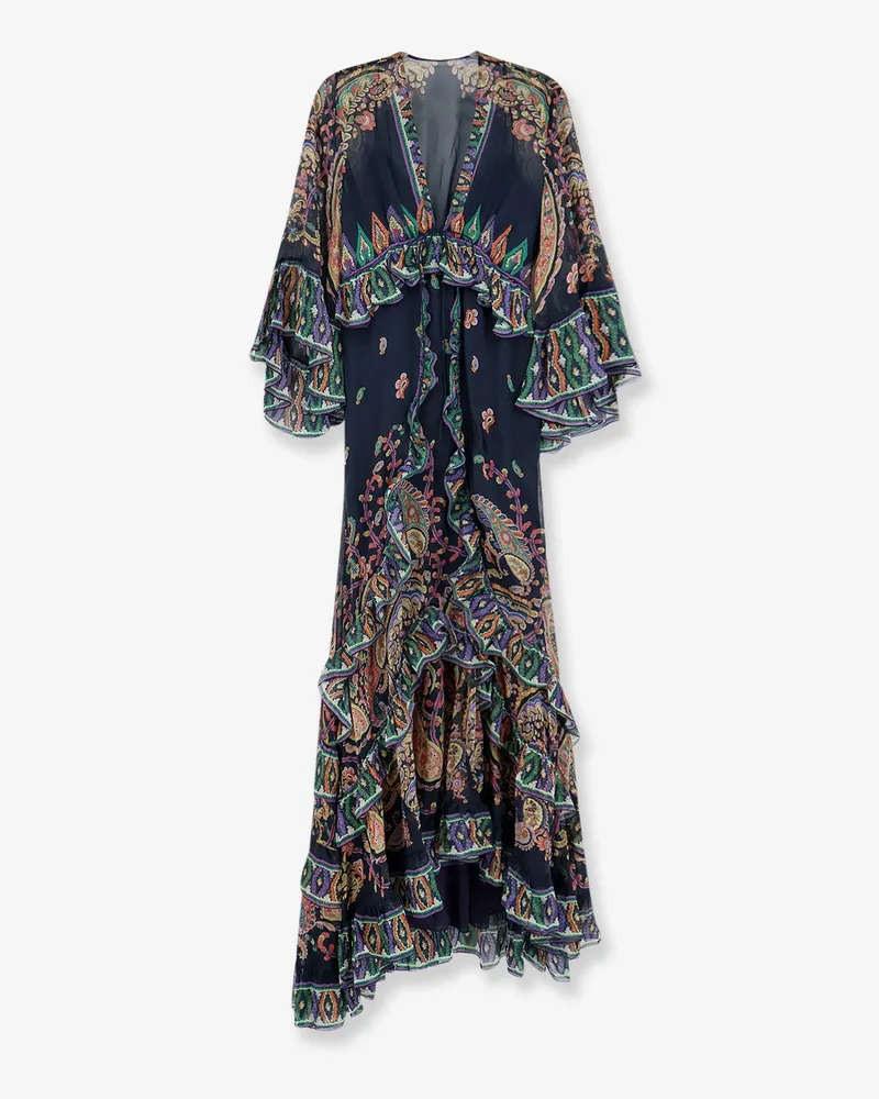 Etro Multicolor silk long dress -  - gender_Woman Multicolor
