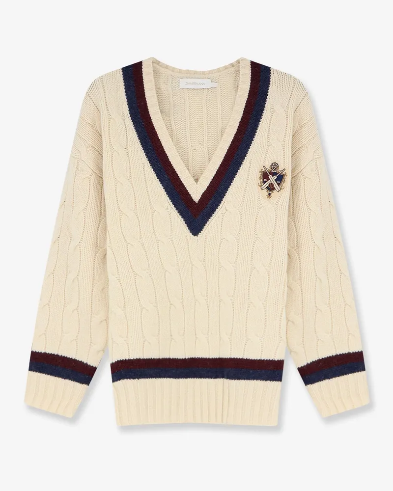 Zimmermann Valiant Cable Knit Wool Sweater -  - gender_Woman Beige