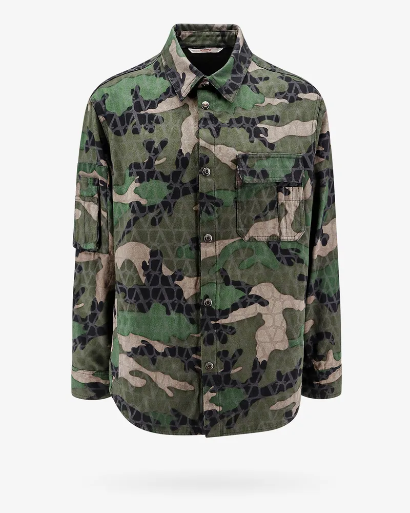 Valentino Garavani Cotton jacket with camouflage motif -  - gender_Man Green