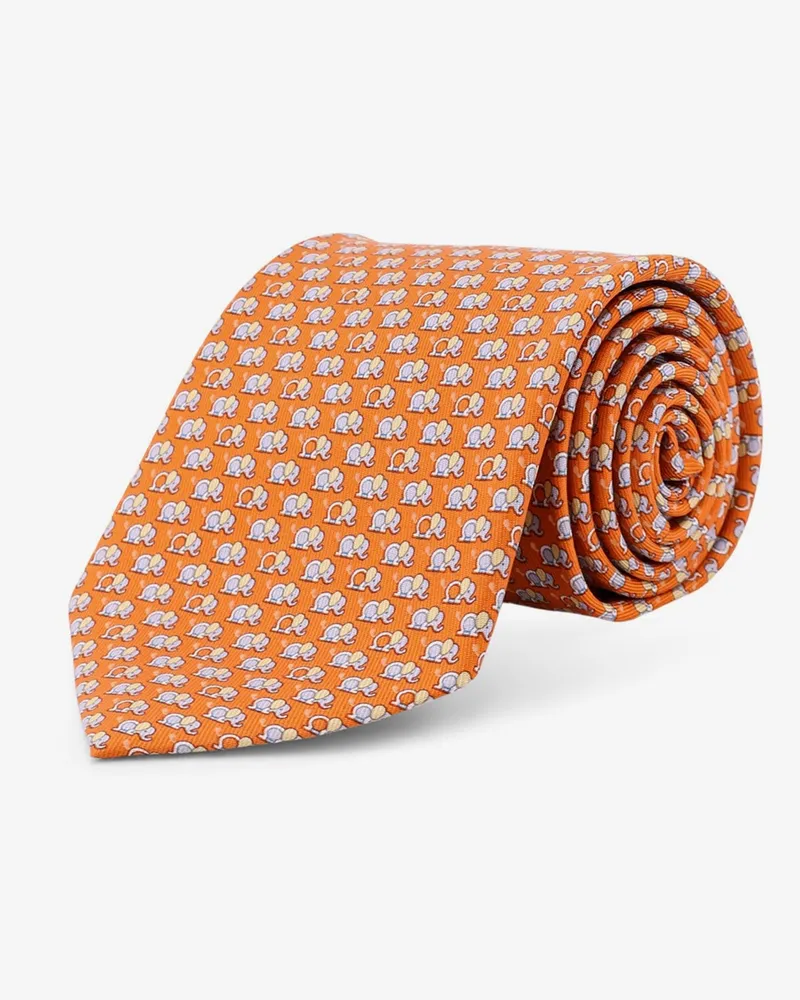 Ferragamo Orazio silk tie -  - gender_Man Orange