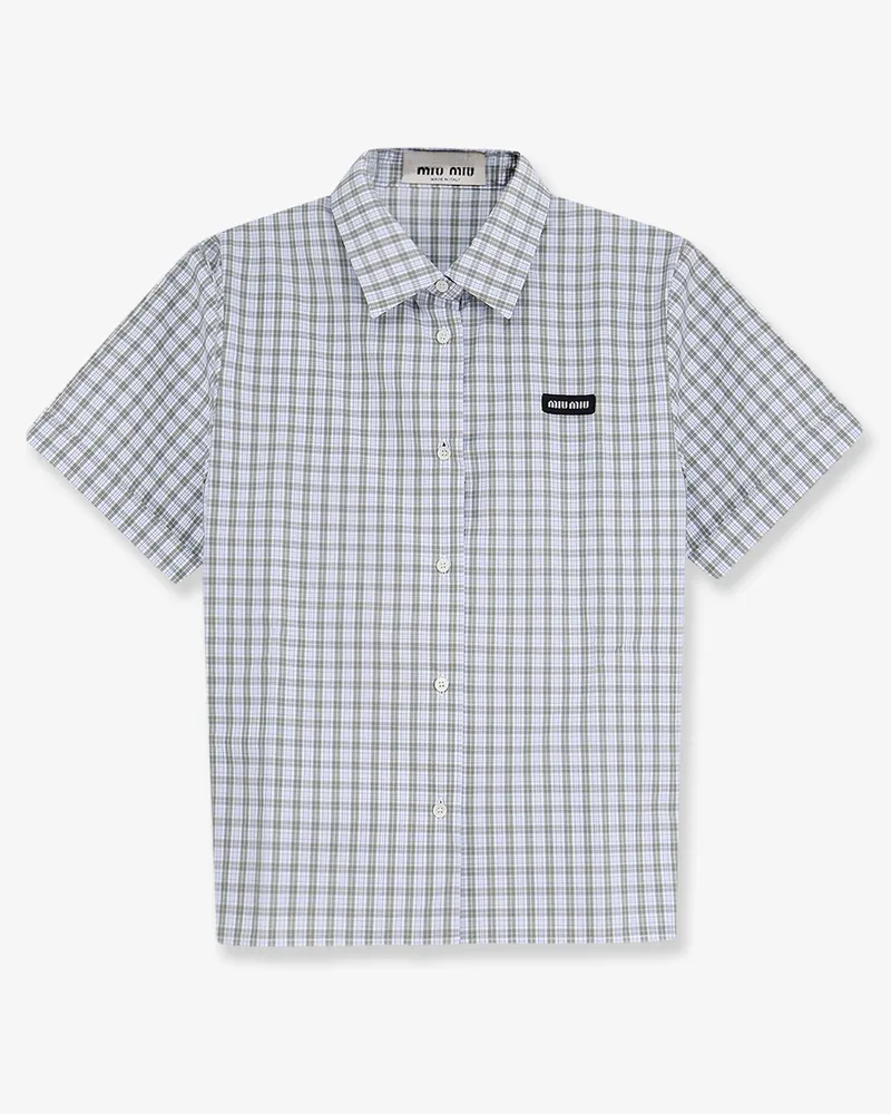 Miu Miu Madras cotton shirt -  - gender_Woman Green