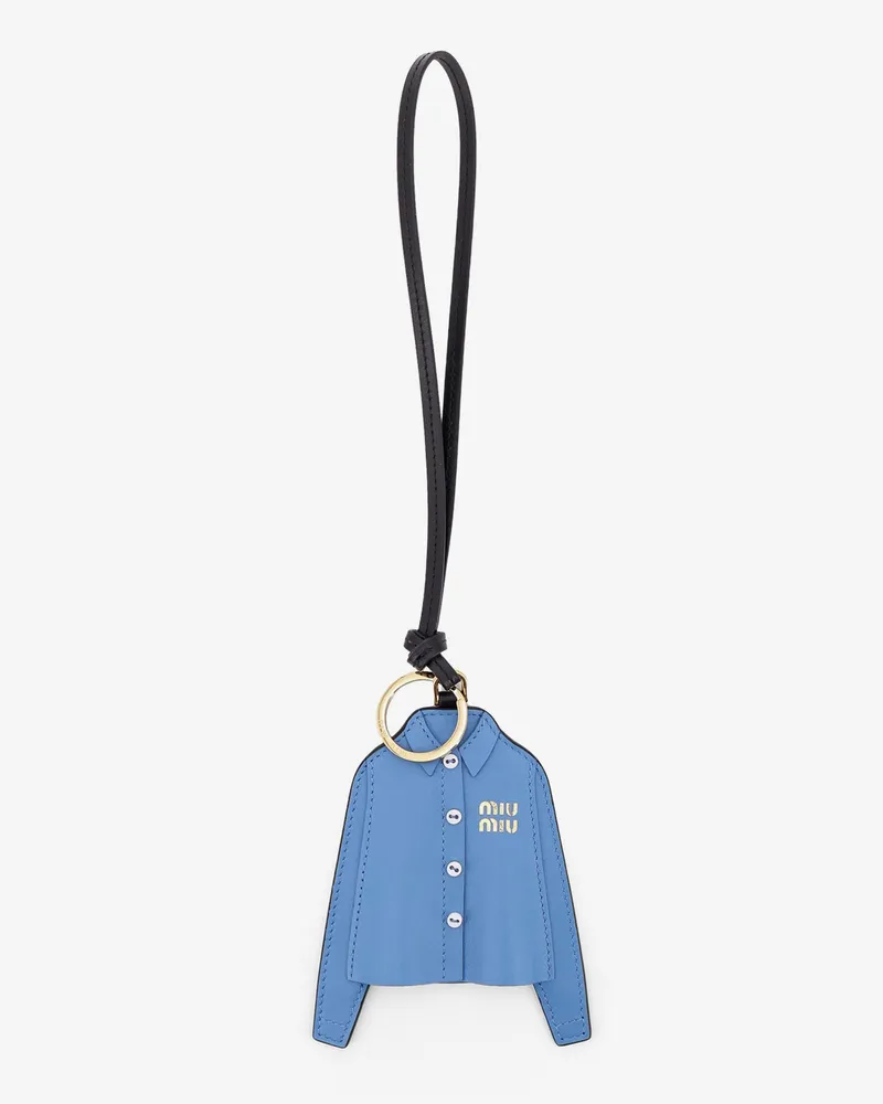 Miu Miu Miu Shirt leather key ring -  - gender_Woman Blue