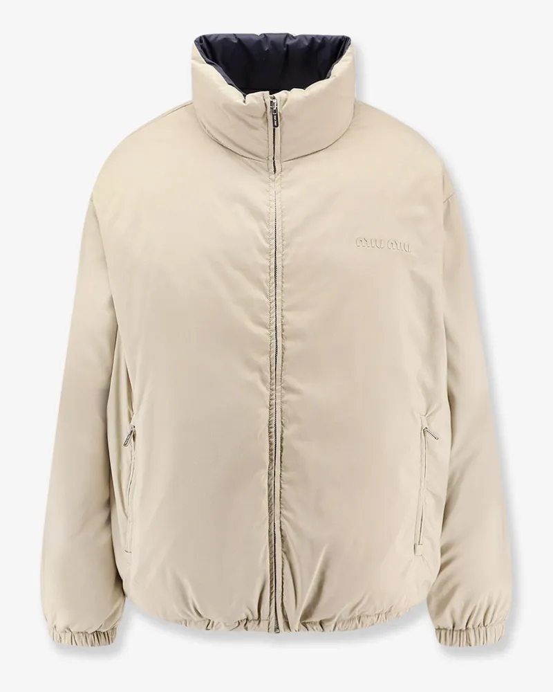 Miu Miu Reversible nylon down jacket -  - gender_Woman Beige