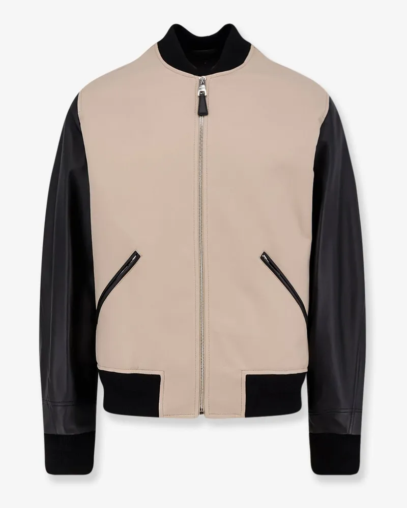 Givenchy Cotton Jacket with leather sleeves -  - gender_Man Beige