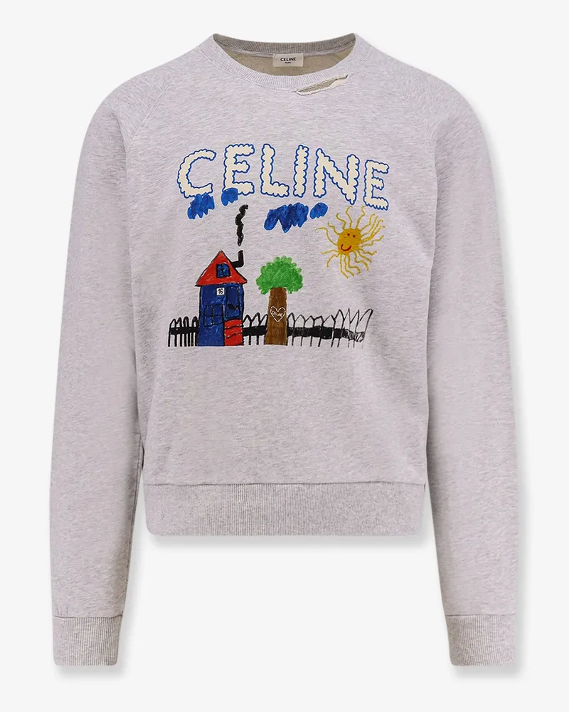 Celine Cotton sweatshirt with multicolor print -  - gender_Man Grey