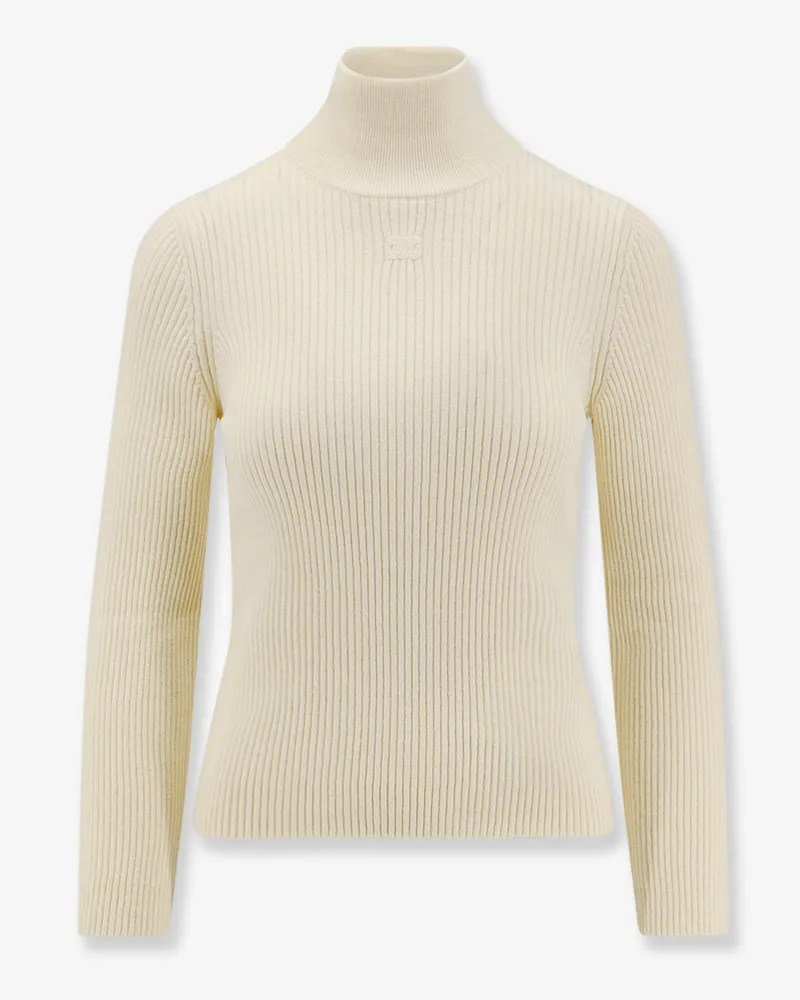 Celine Ribbed stretch wool turtleneck sweater -  - gender_Woman White