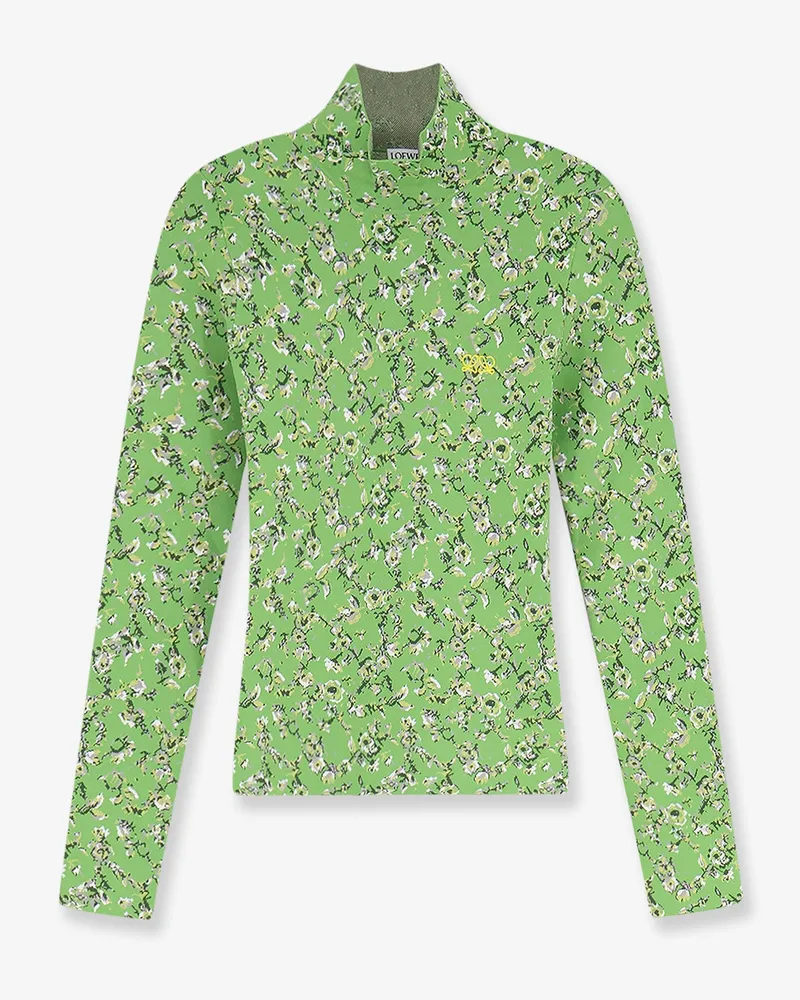 Loewe Viscose blend top with floral motif -  - gender_Woman Green