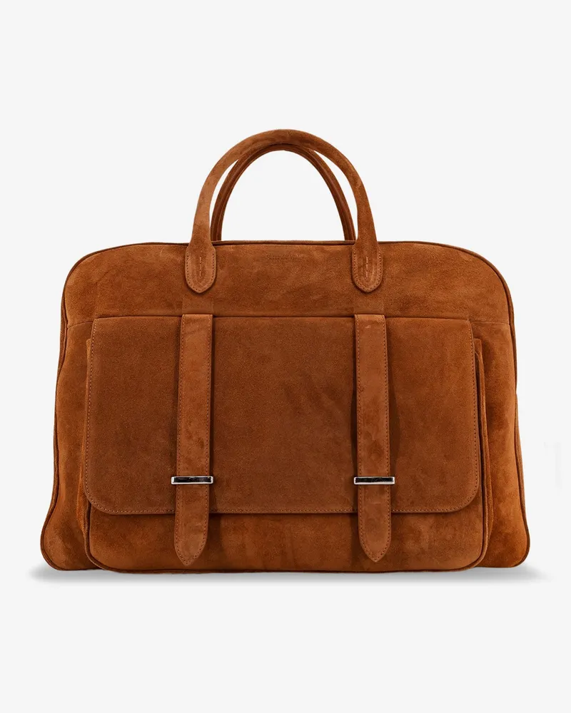 Orciani Jones suede travel bag -  - gender_Man Brown
