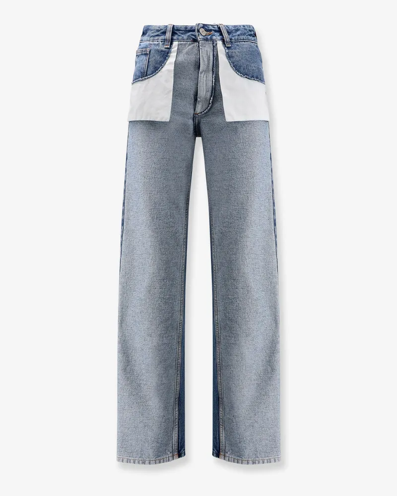 Maison Margiela Straight leg jeans with reverse pockets -  - gender_Woman Blue