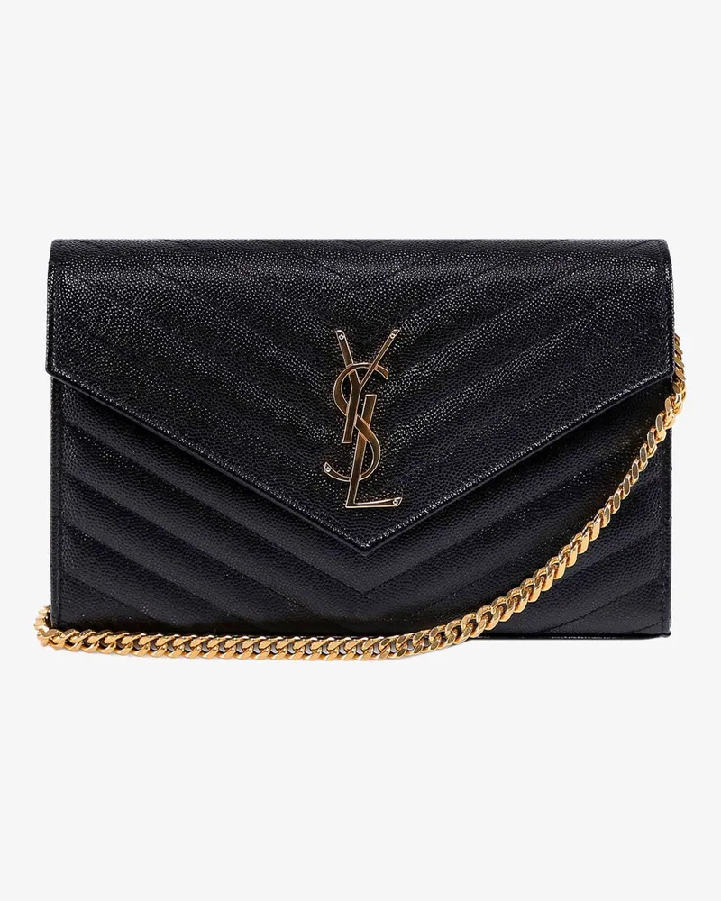 Saint Laurent Pochette Cassandre grain-de-poudre leather crossbody bag -  - gender_Woman Black