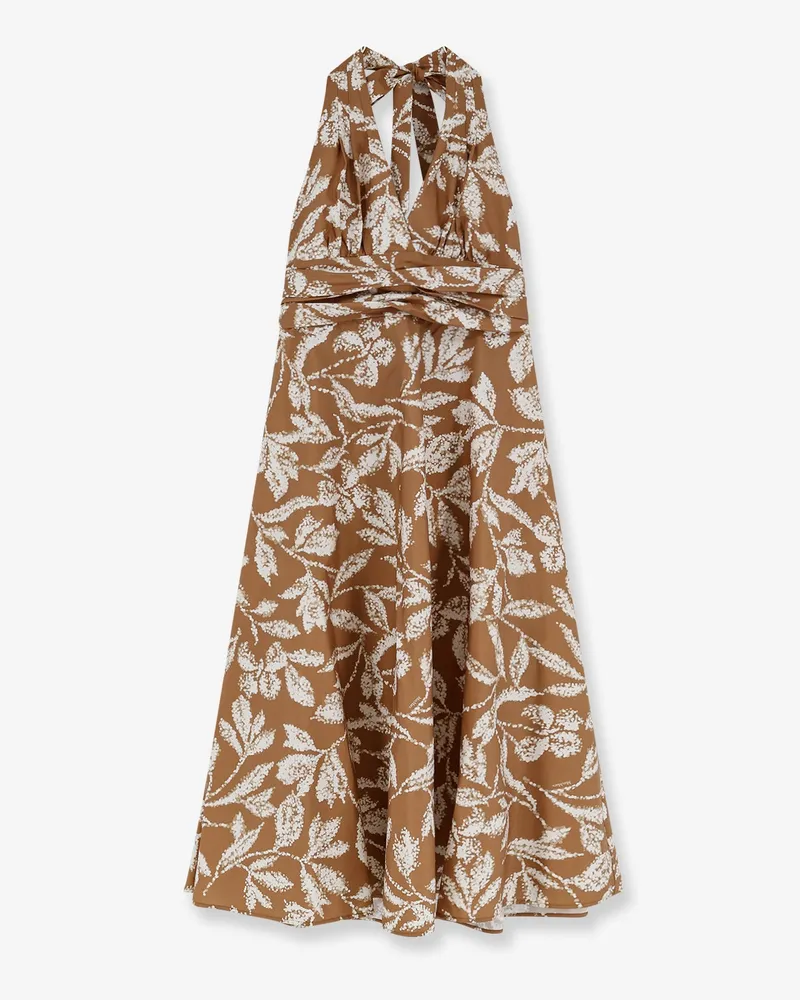 Max Mara Mxmebella printed cotton dress -  - gender_Woman Brown