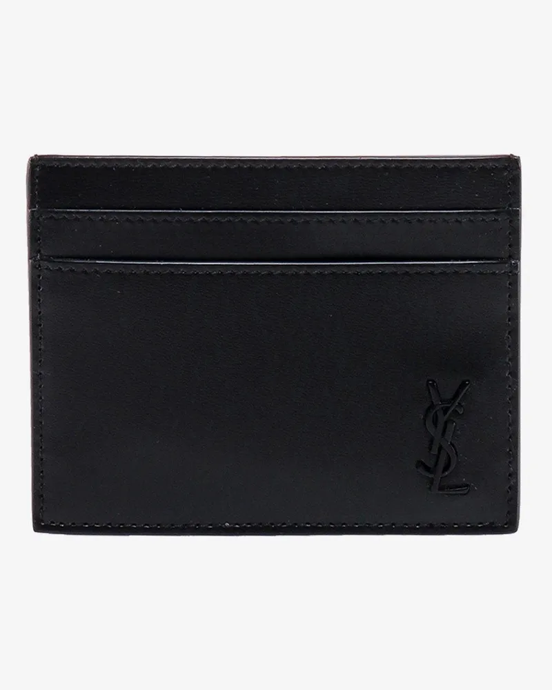 Saint Laurent Leather card holder with frontal monogram -  - gender_Man 