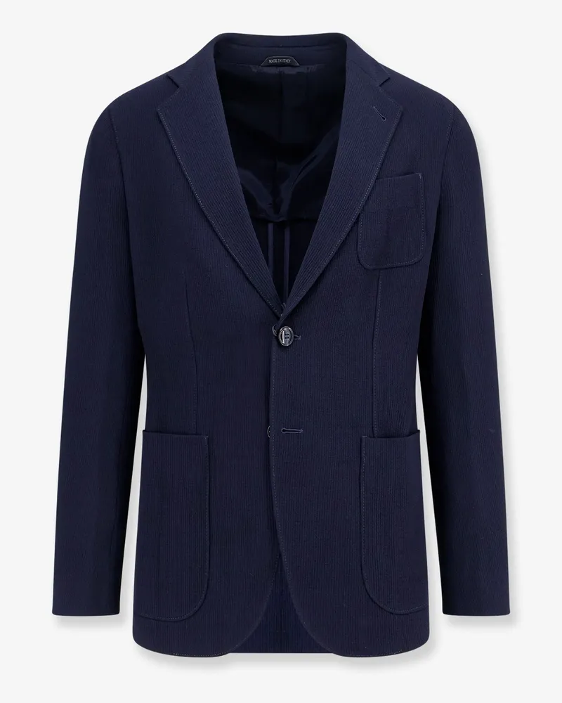 Giorgio Armani Virgin wool and viscose blazer -  - gender_Man Blue