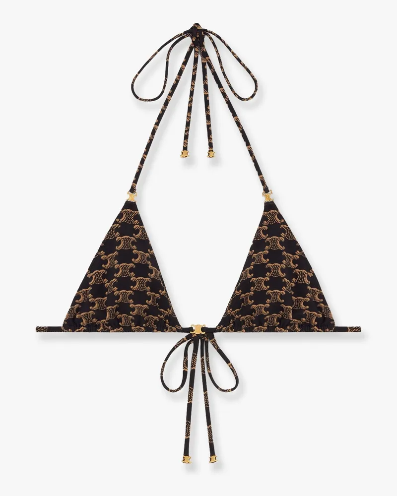 Celine Bikini top with Triomphe print -  - gender_Woman Brown