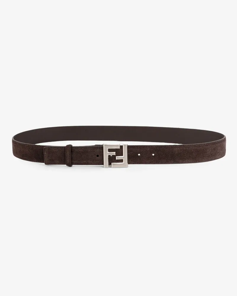 Fendi Squared FF suede belt -  - gender_Man Brown
