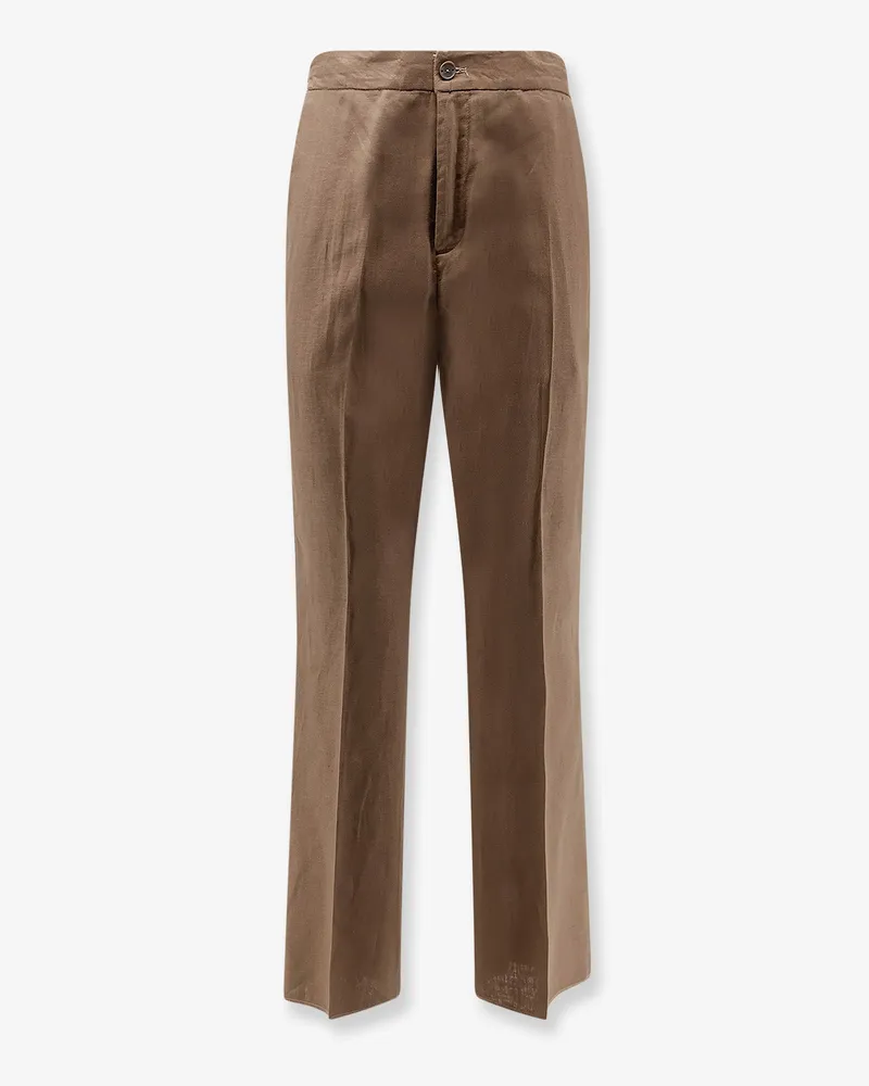 Hevò Torre Chianca linen and viscose trousers -  - gender_Man Brown