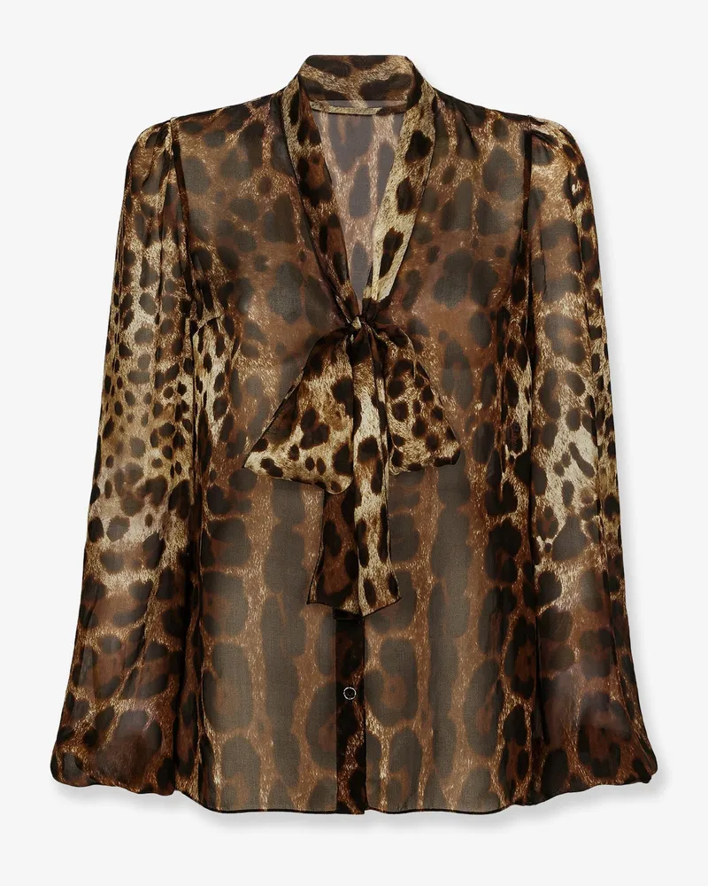 Dolce & Gabbana Chiffon shirt with animal print -  - gender_Woman Animal