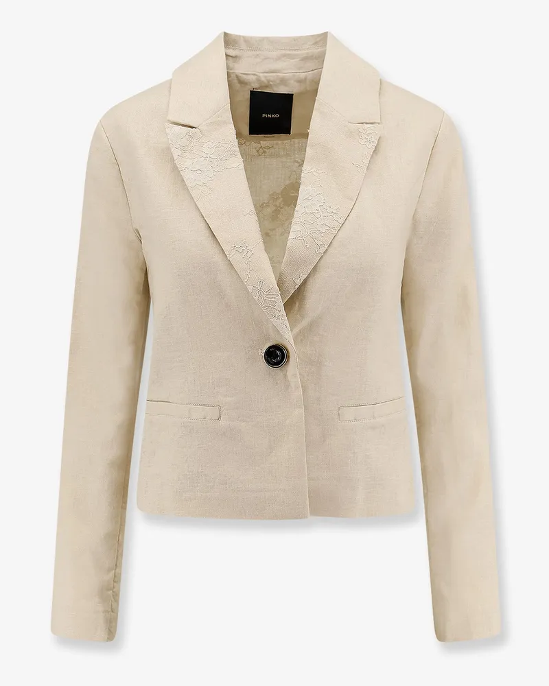 Pinko Idony embroidered linen blazer -  - gender_Woman Beige