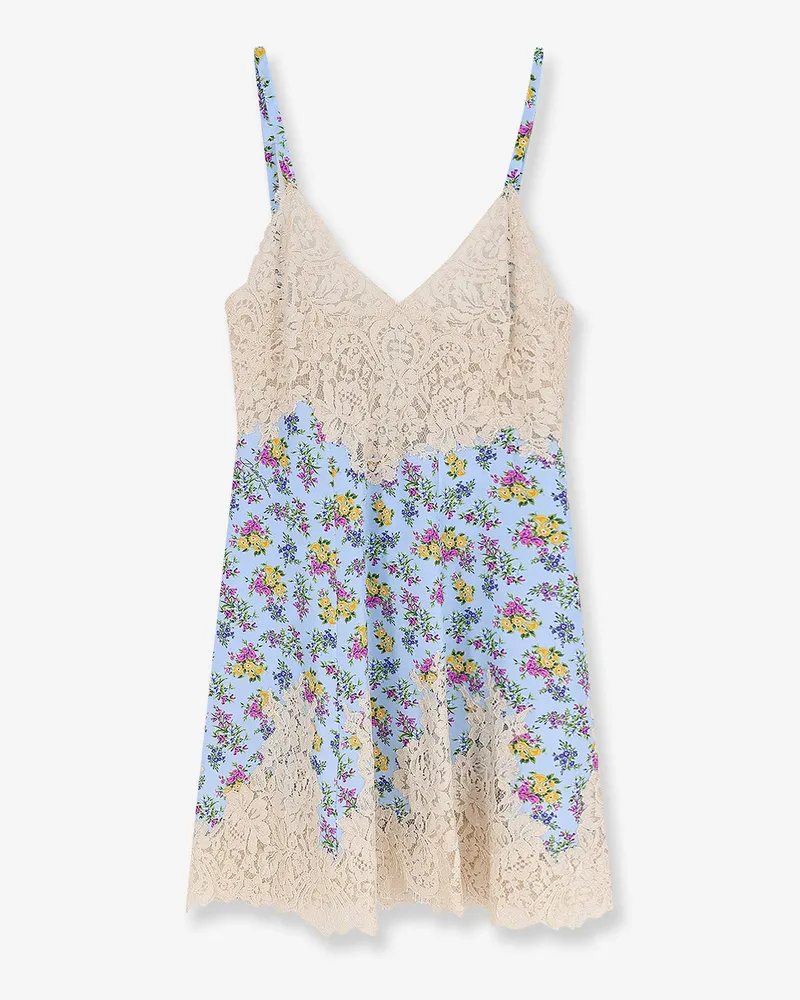 Dolce & Gabbana Silk blend dress with a Mazzolini di fiori print -  - gender_Woman Blue