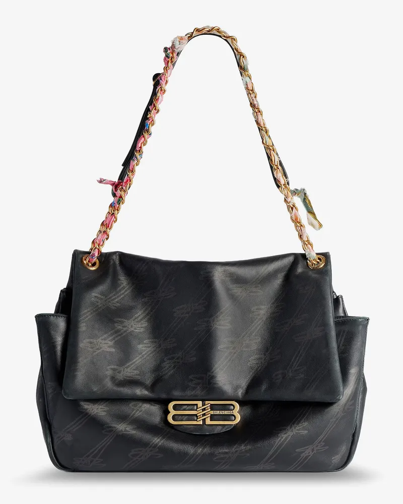 Balenciaga Darling leather shoulder bag with BB logo on the front -  - gender_Woman Black
