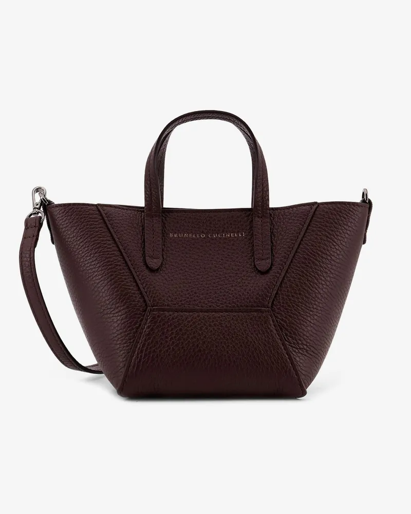 Brunello Cucinelli BC Duo leather crossbody bag -  - gender_Woman Brown