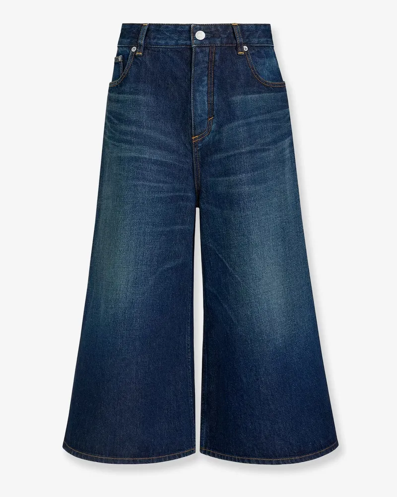 Alaïa Blue denim Bermuda shorts -  - gender_Woman Blue