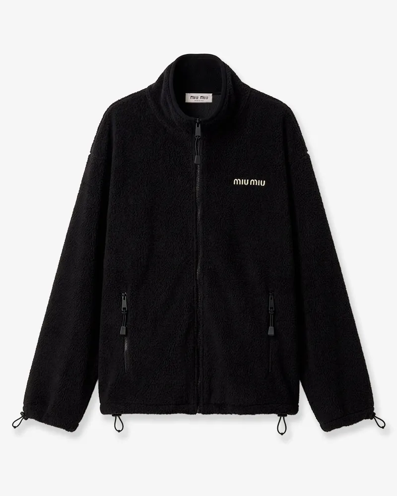 Miu Miu Oversized cotton zip-up sweatshirt -  - gender_Woman Black