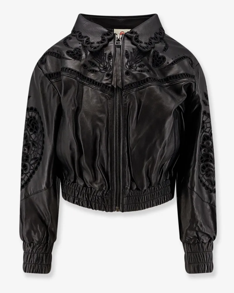 FARM Rio Richilieu Heart leather jacket -  - gender_Woman Black