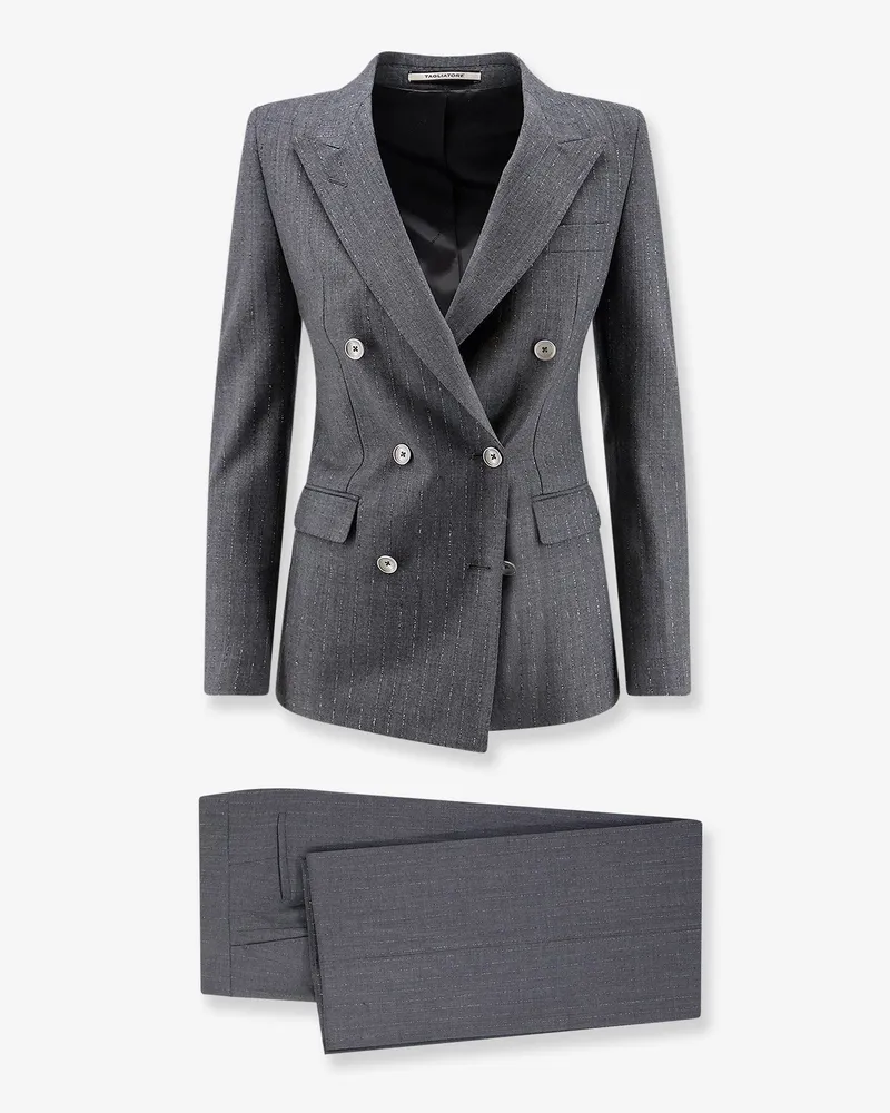 Tagliatore Parigi stretch virgin wool suit with pinstripe effect -  - gender_Woman Grey