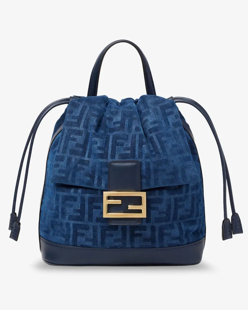 Fendi Denim backpack with flocked FF detail -  - gender_Woman Blue