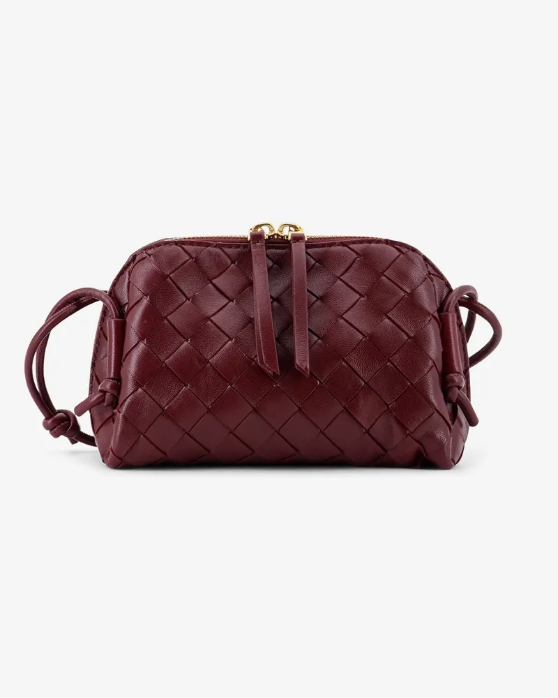 Bottega Veneta Concert Pouch leather crossbody bag with Intrecciato motif -  - gender_Woman Red