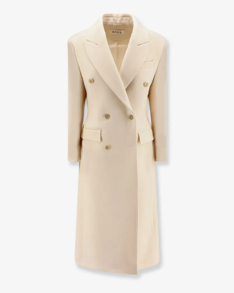 Róhe Hourglass wool double-breasted coat -  - gender_Woman White