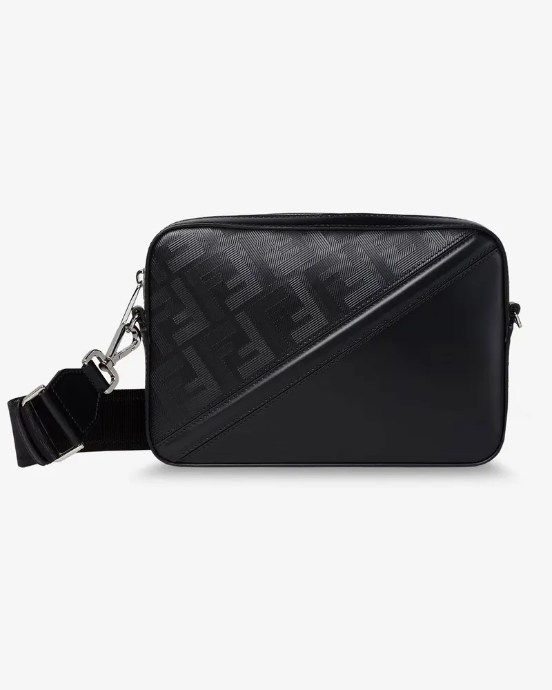 Fendi Camera Case leather crossbody bag with engraved logo lettering -  - gender_Man Black