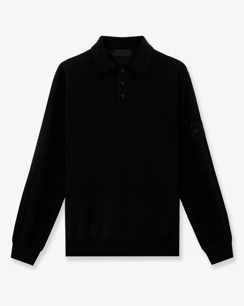 Stone Island Virgin wool polo sweater -  - gender_Man Black